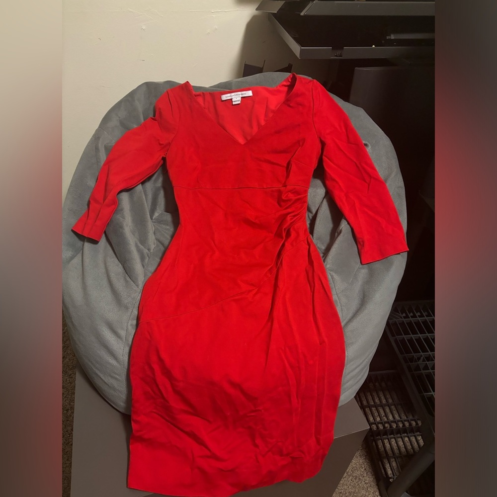 Diane von Furstenberg 3/4 Bevin Dress, Red
